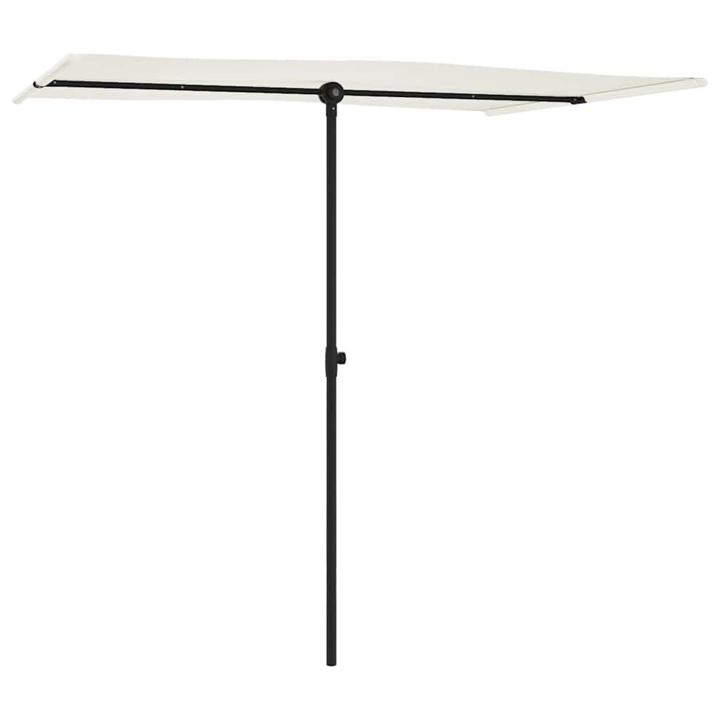 Sombrilla de jardín con palo de aluminio blanco arena 180x110cm