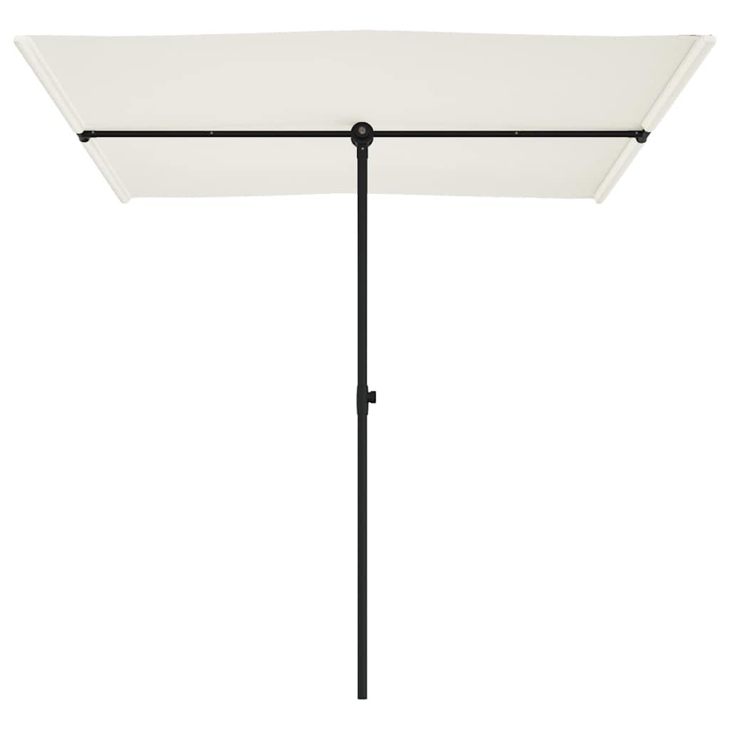 Sombrilla de jardín con palo de aluminio blanco arena 180x110cm