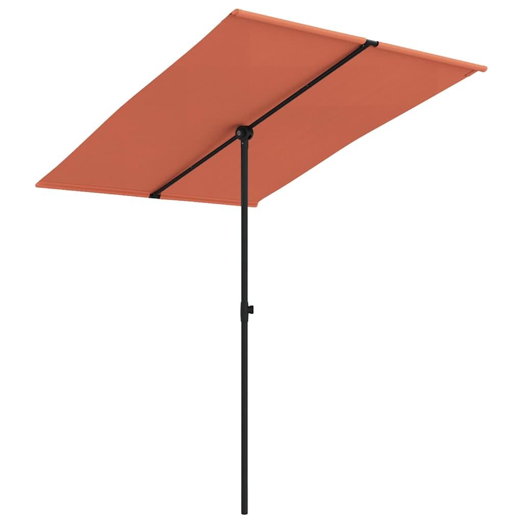 Sombrilla de jardín con palo de aluminio terracota