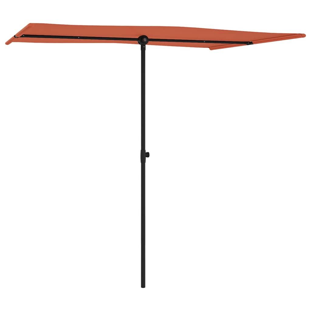 Sombrilla de jardín con palo de aluminio terracota