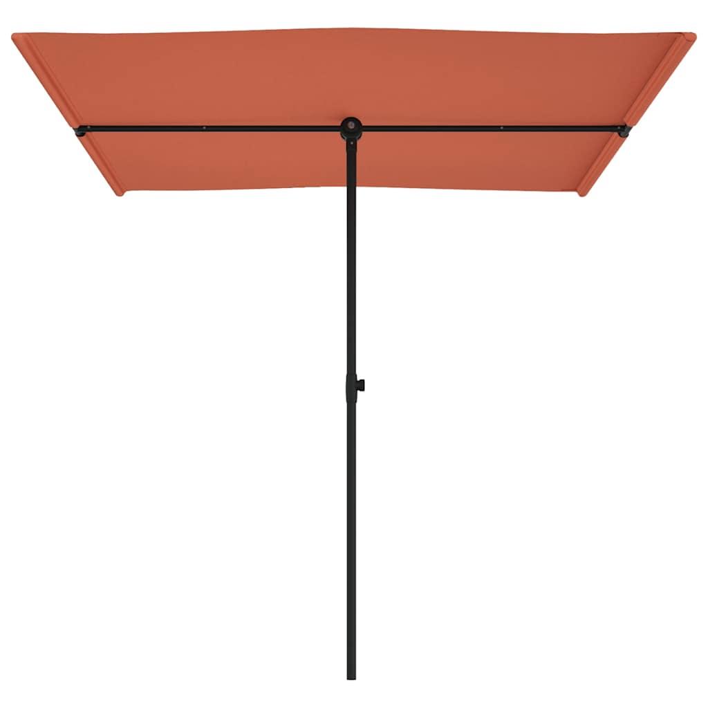 Sombrilla de jardín con palo de aluminio terracota