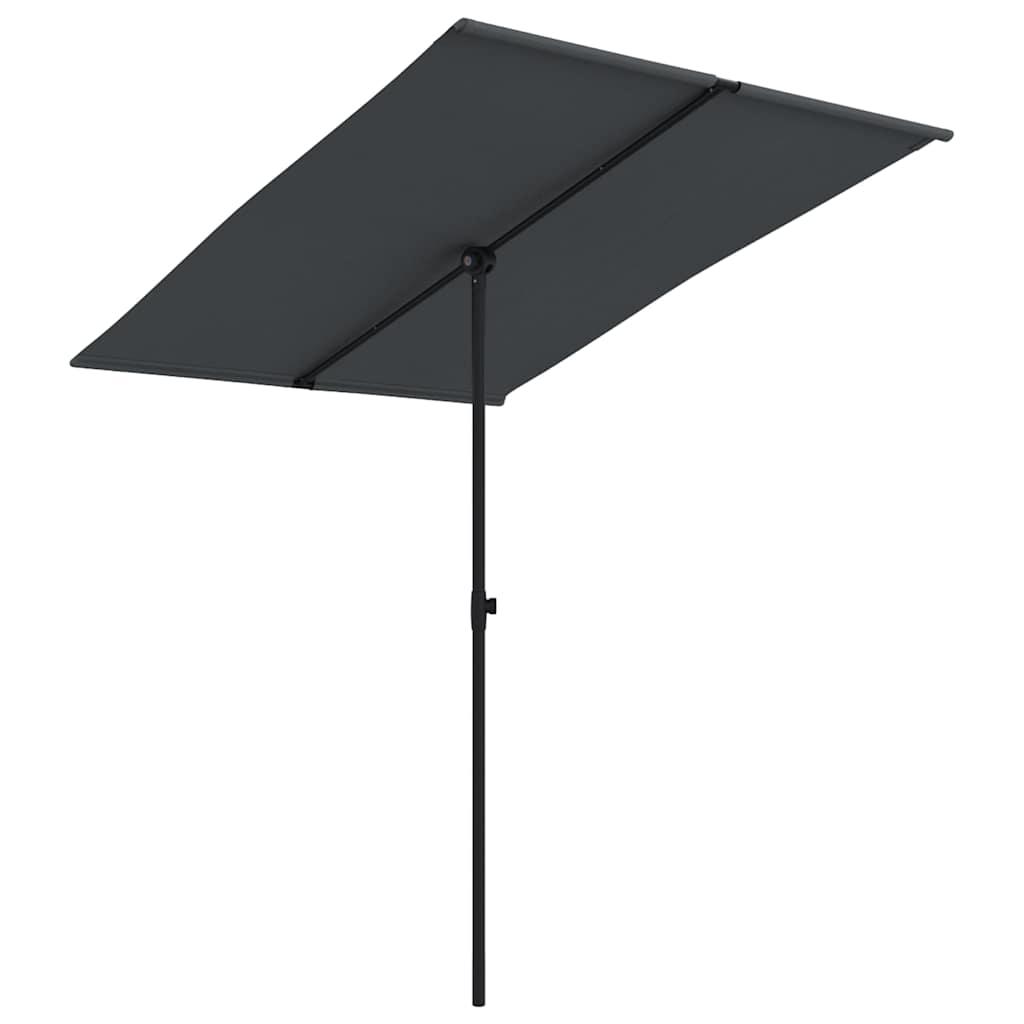 Sombrilla de jardín con palo de aluminio negra