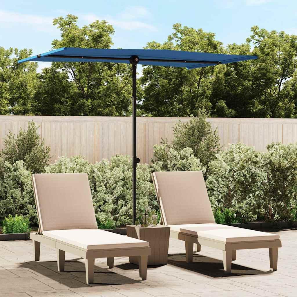Sombrilla de jardín con palo de aluminio azul azure 270x246 cm