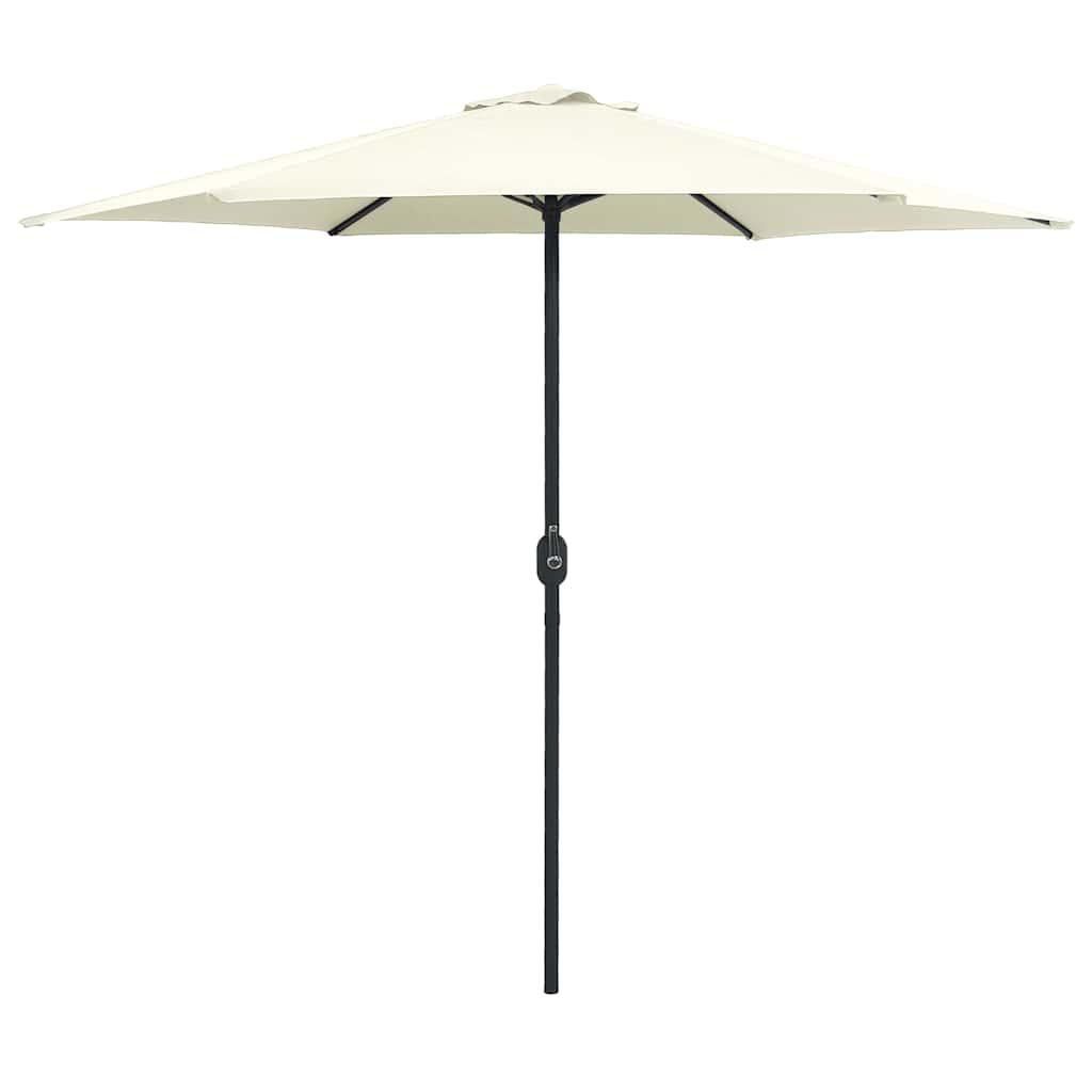 Sombrilla de jardín con palo de aluminio blanco arena 180x110cm