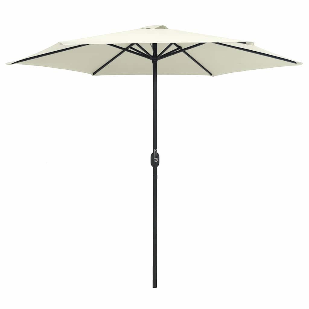 Sombrilla de jardín con palo de aluminio blanco arena 180x110cm
