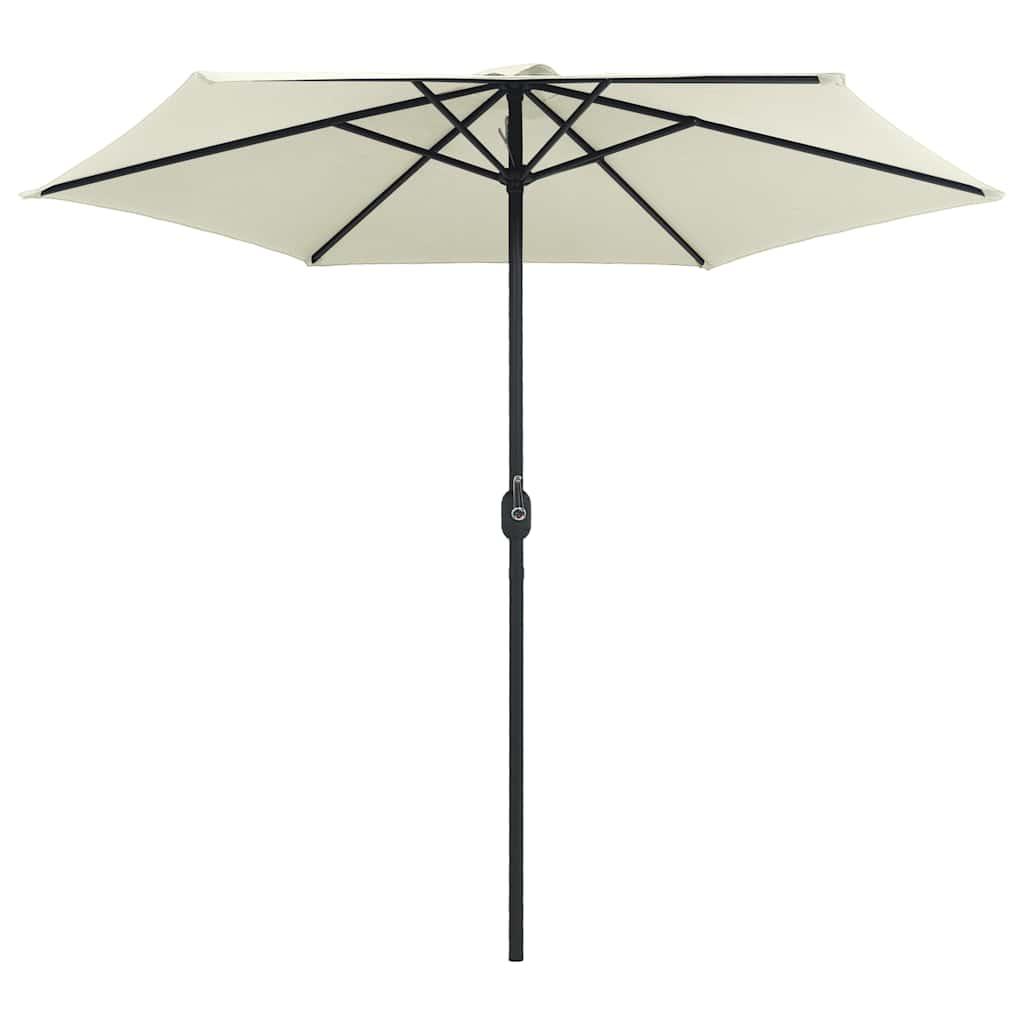 Sombrilla de jardín con palo de aluminio blanco arena 180x110cm