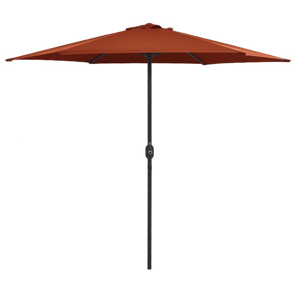 Sombrilla de jardín con palo de aluminio terracota