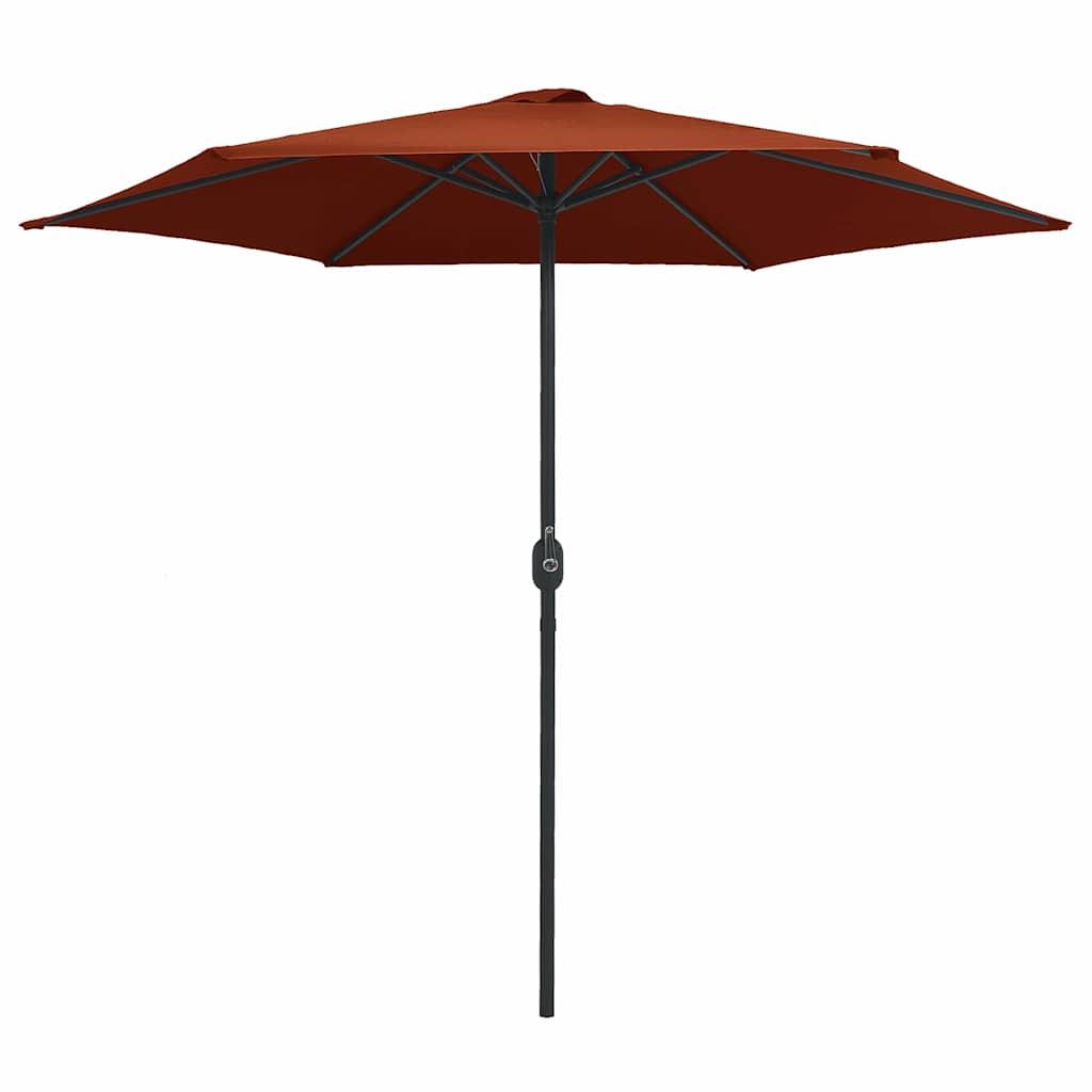 Sombrilla de jardín con palo de aluminio terracota