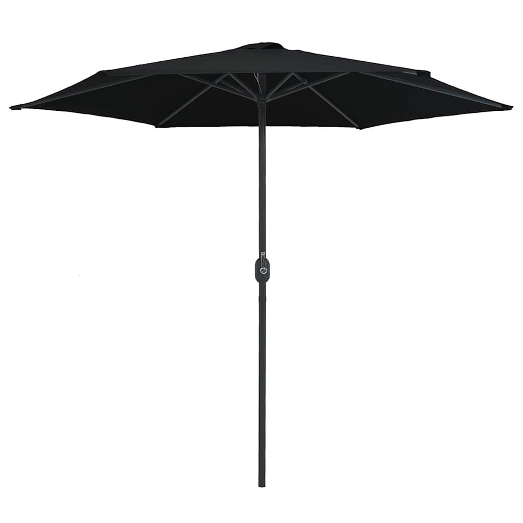 Sombrilla de jardín con palo de aluminio negra