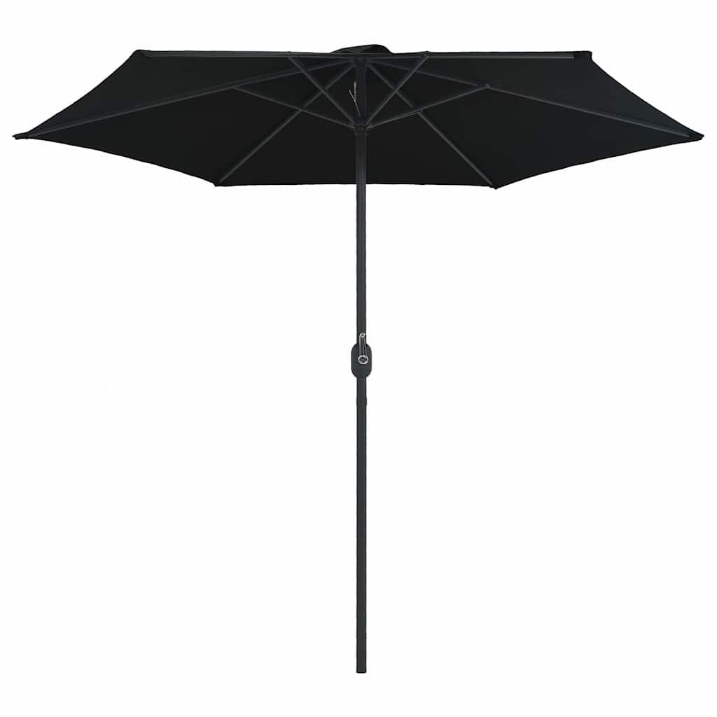 Sombrilla de jardín con palo de aluminio negra