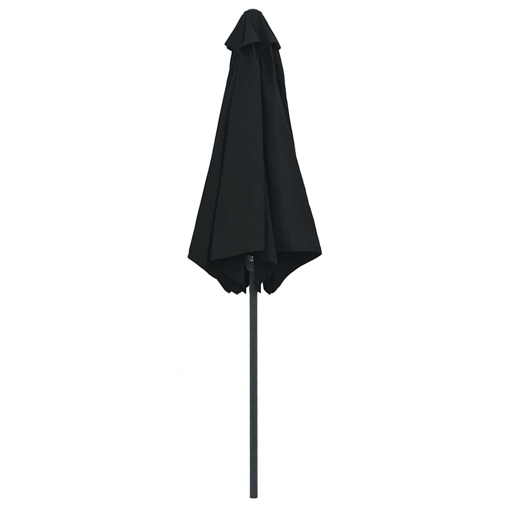 Sombrilla de jardín con palo de aluminio negra