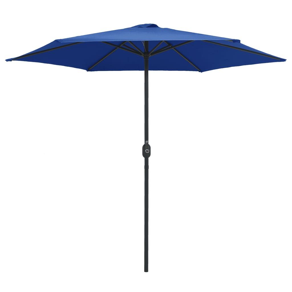 Sombrilla de jardín con palo de aluminio azul azure 270x246 cm