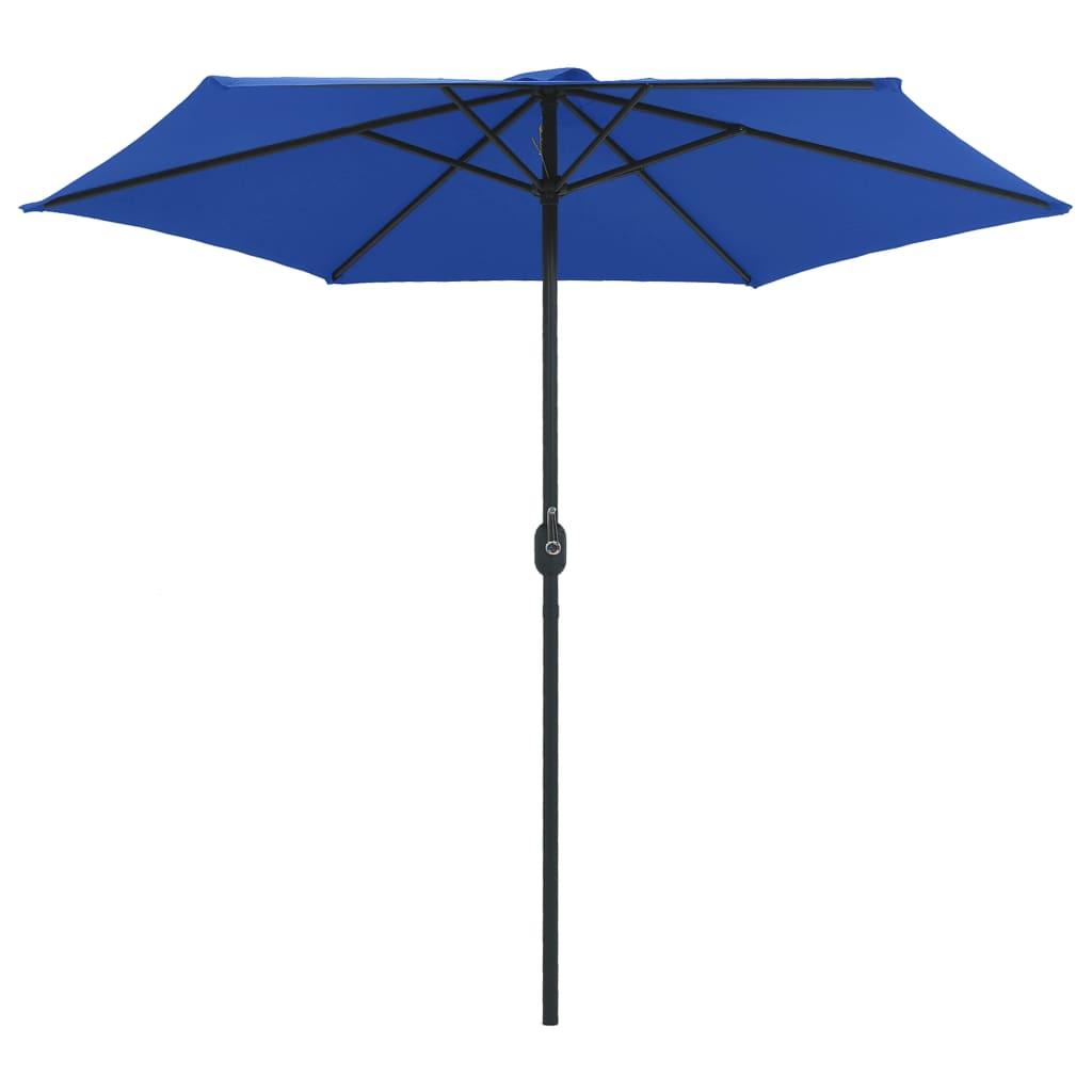 Sombrilla de jardín con palo de aluminio azul azure 270x246 cm