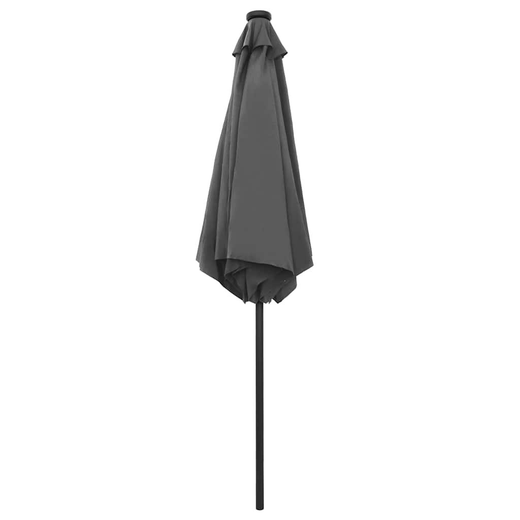 Sombrilla de jardín con luces LED palo de aluminio taupe 270 cm