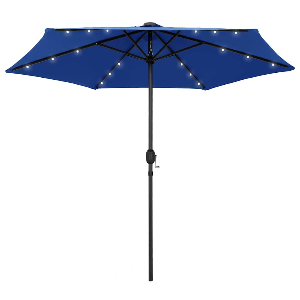 Sombrilla de jardín con luces LED palo de aluminio taupe 270 cm