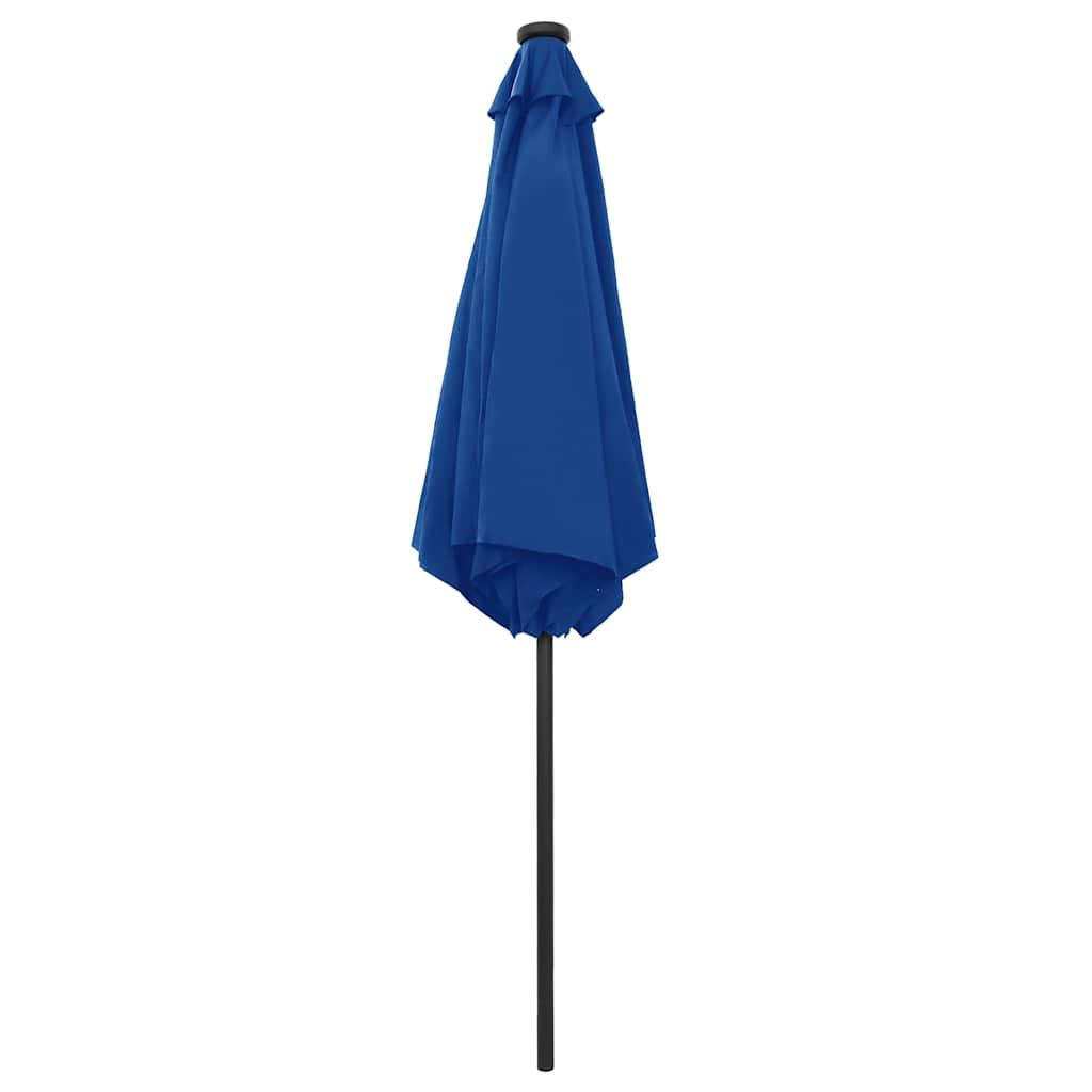 Sombrilla de jardín con luces LED palo de aluminio taupe 270 cm