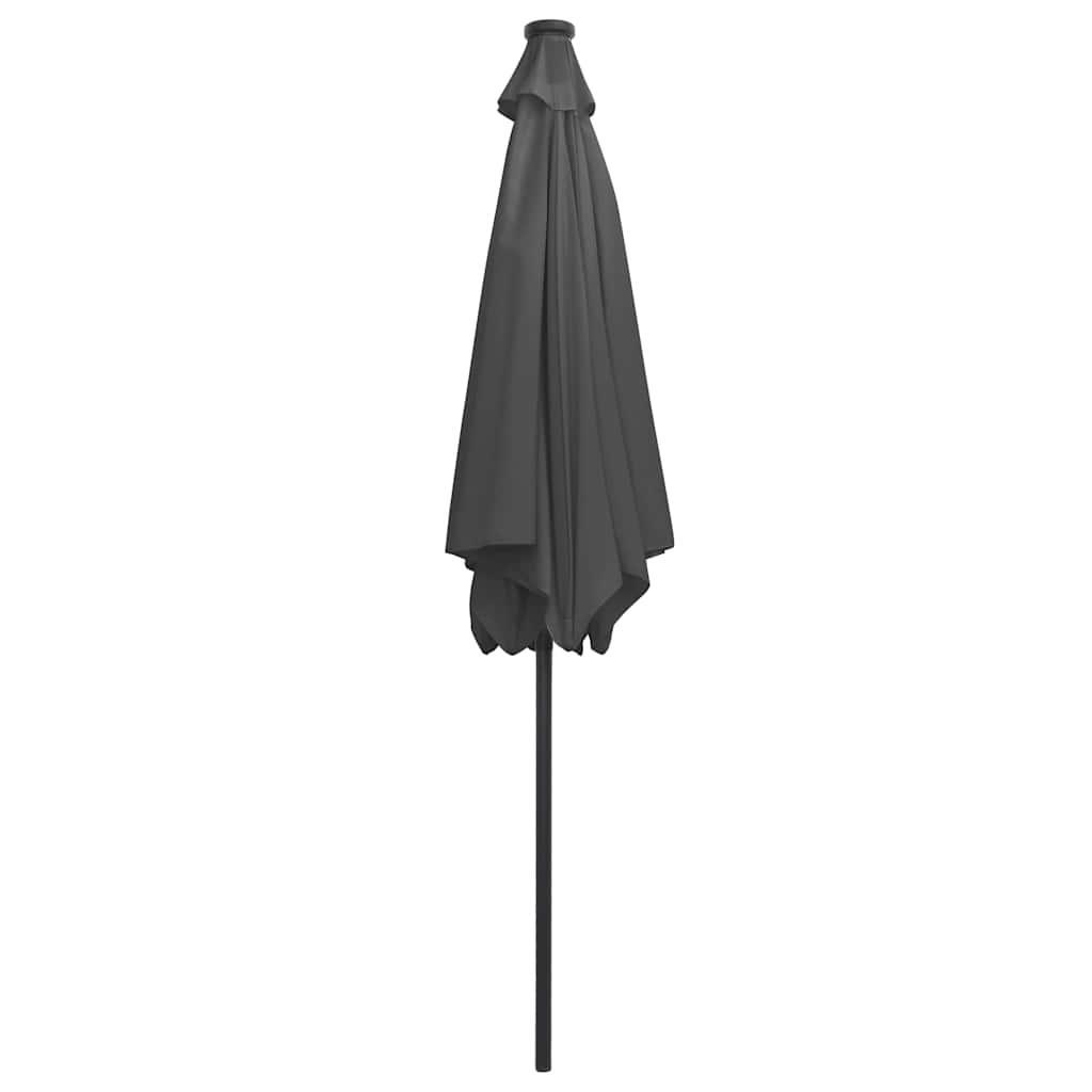 Sombrilla de jardín con luces LED palo de aluminio taupe 270 cm