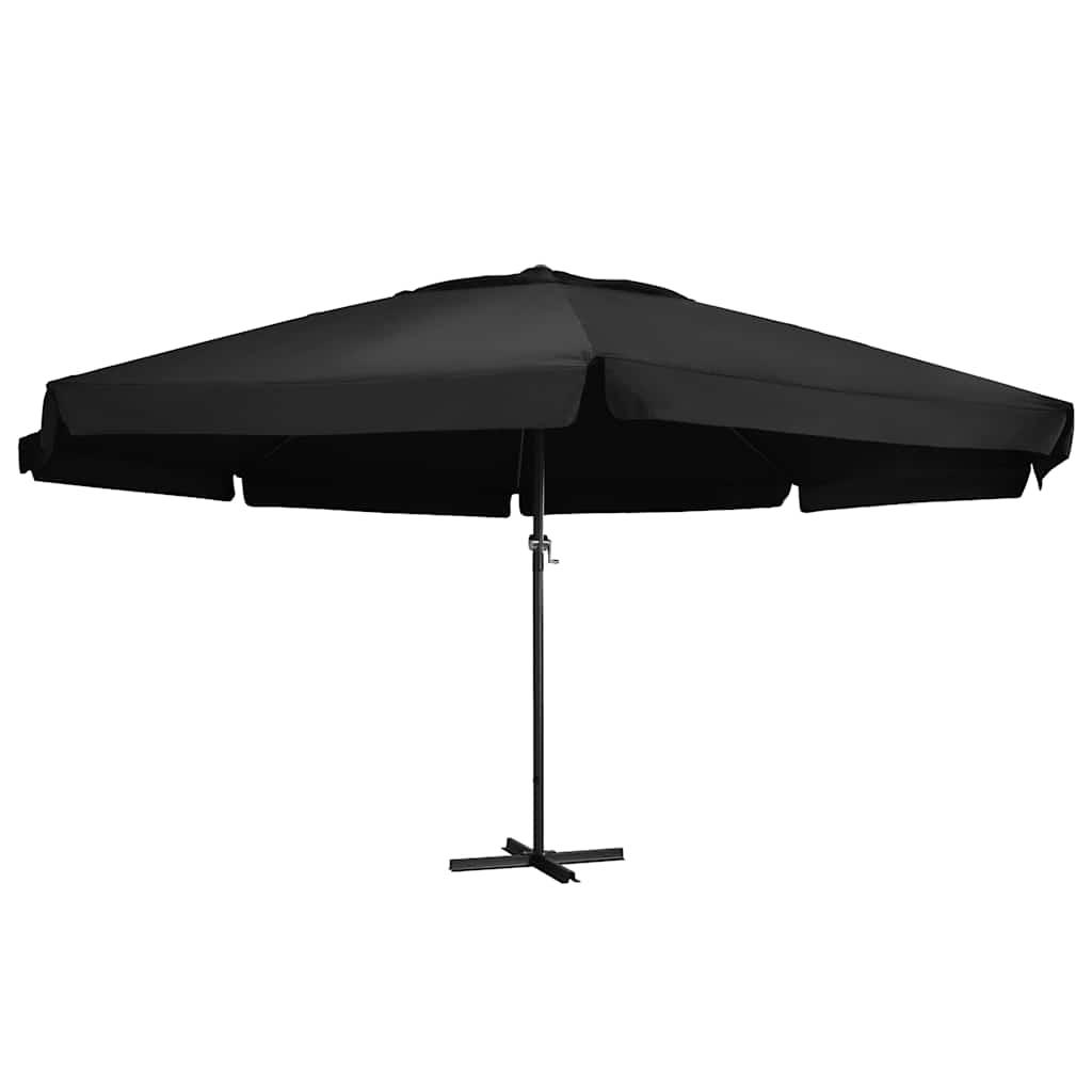 Sombrilla de jardín con palo de aluminio negra