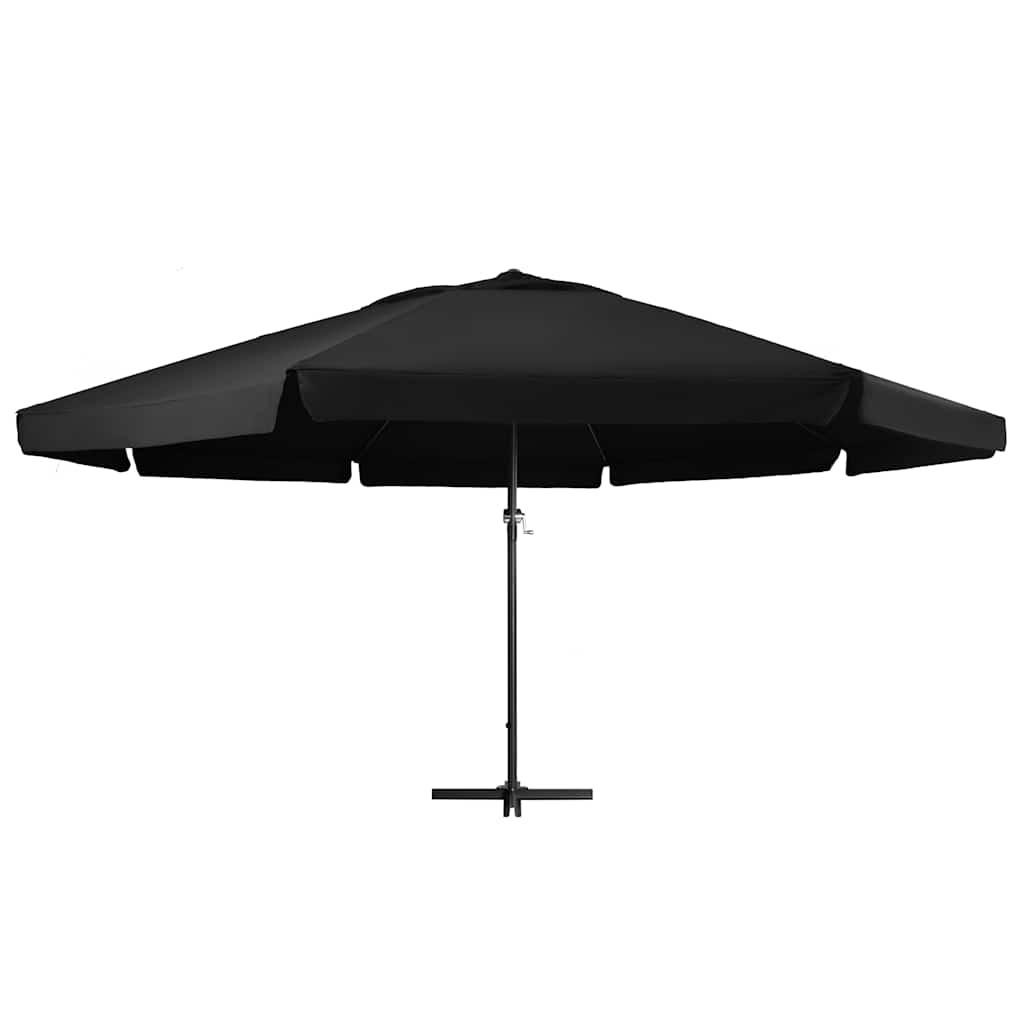 Sombrilla de jardín con palo de aluminio negra