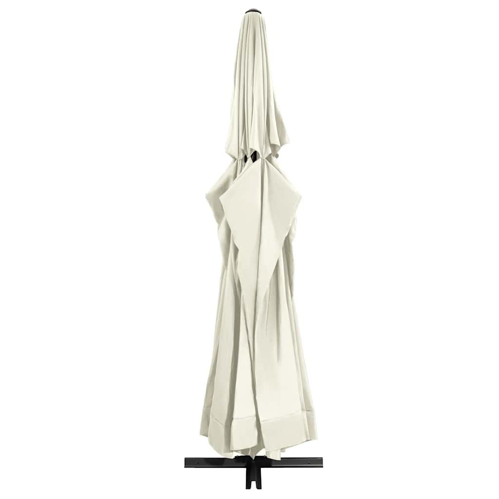 Sombrilla de jardín con palo de aluminio blanco arena 180x110cm