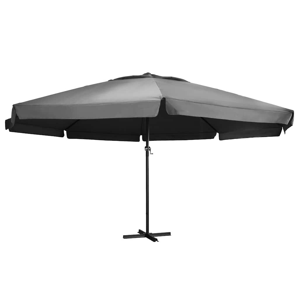 Sombrilla de jardín con palo de aluminio gris antracita 500 cm