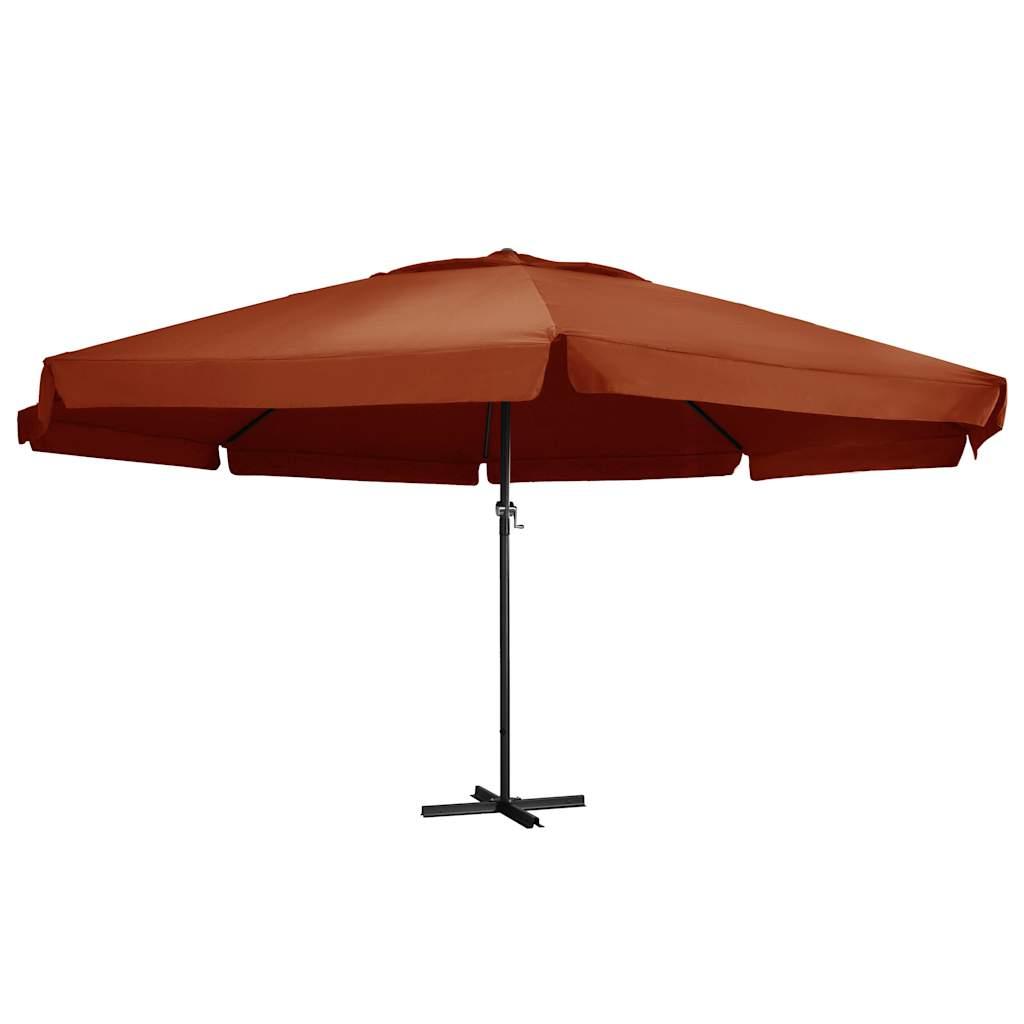 Sombrilla de jardín con palo de aluminio terracota
