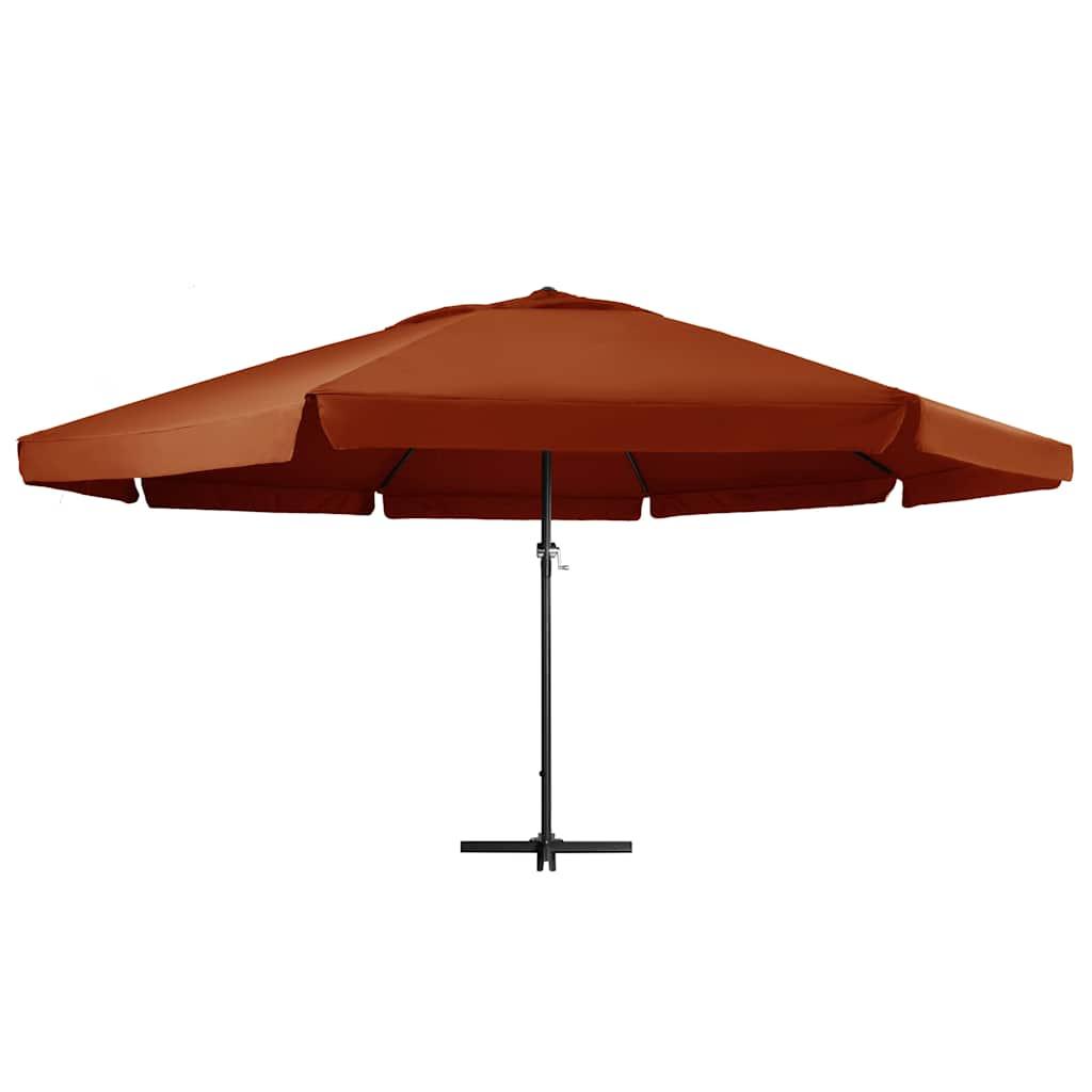 Sombrilla de jardín con palo de aluminio terracota