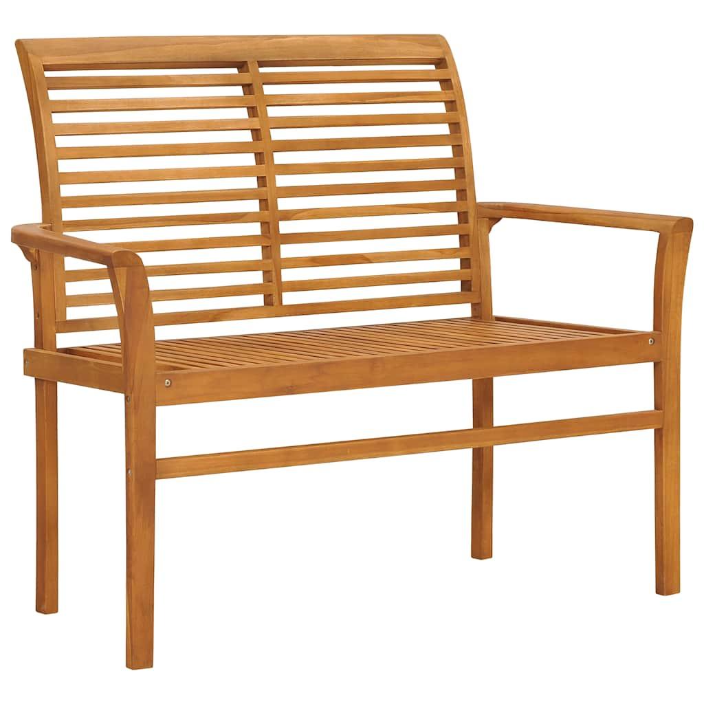 Banco de jardín madera maciza de teca 127x58,5x92,5 cm