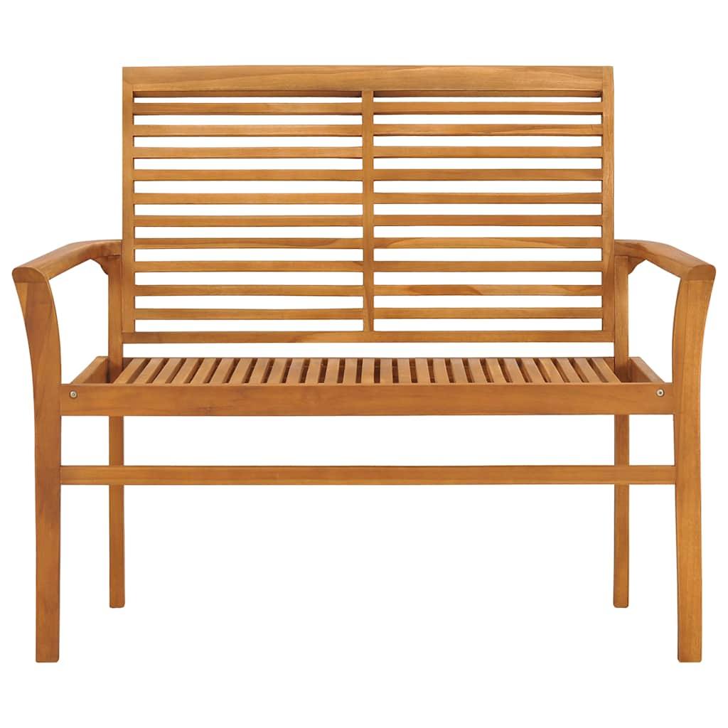 Banco de jardín madera maciza de teca 127x58,5x92,5 cm