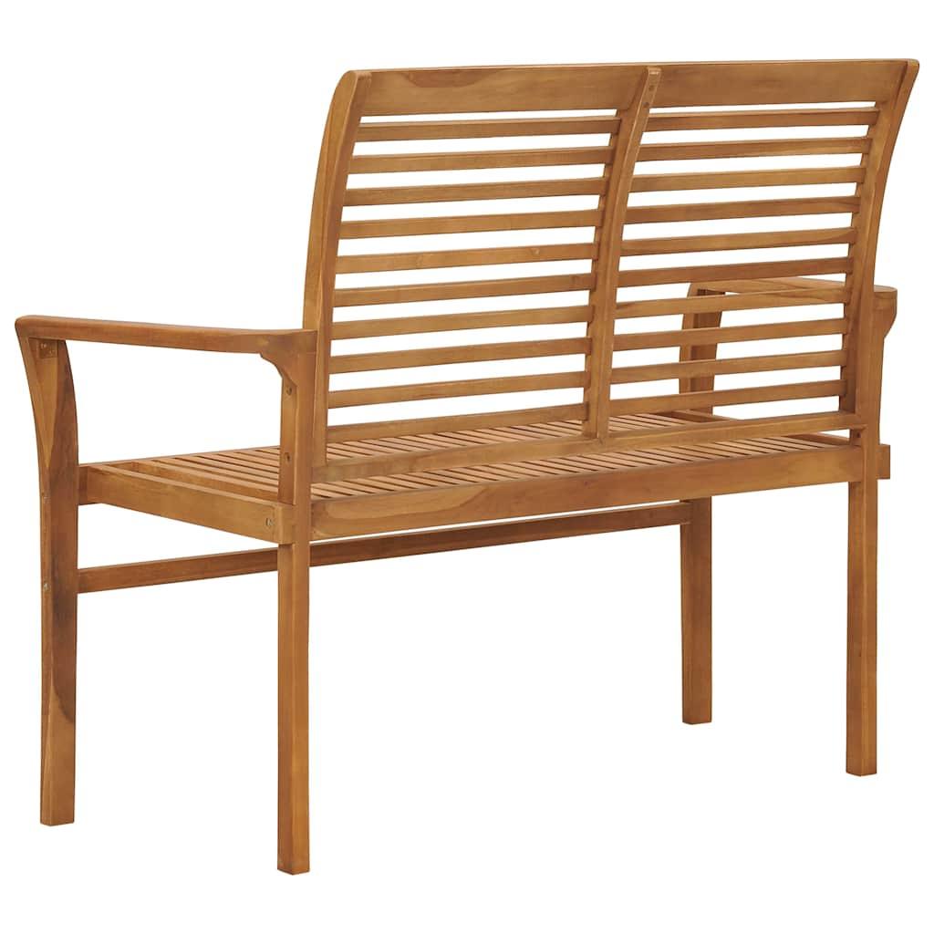Banco de jardín madera maciza de teca 127x58,5x92,5 cm