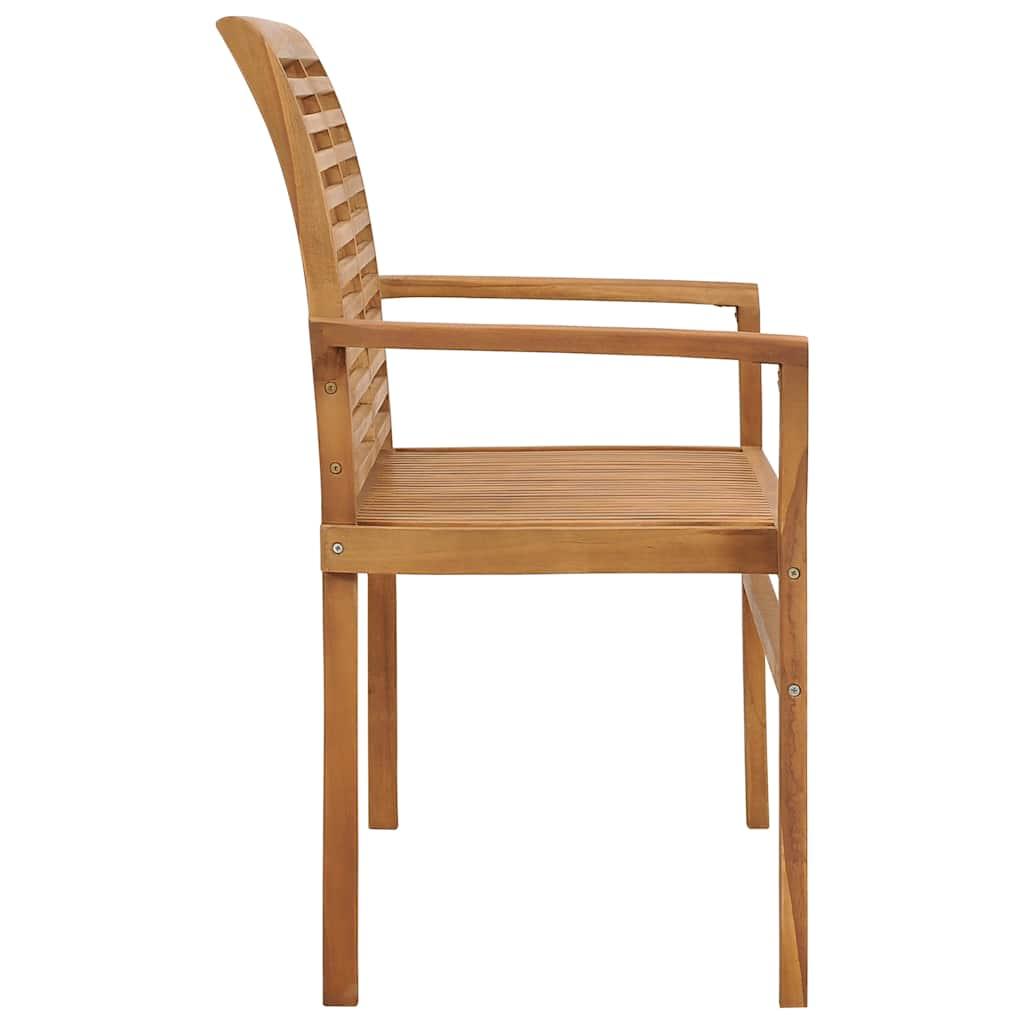 Banco de jardín madera maciza de teca 127x58,5x92,5 cm