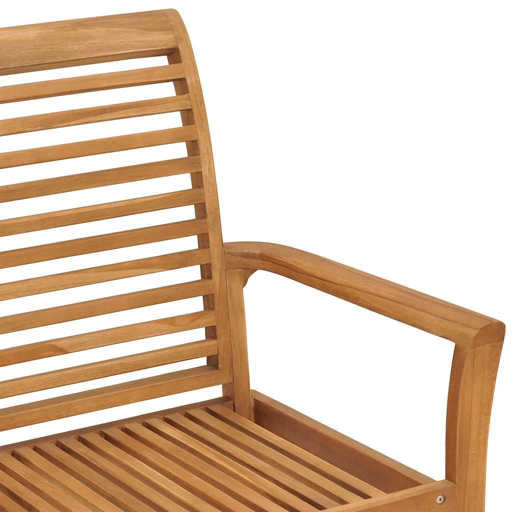 Banco de jardín madera maciza de teca 127x58,5x92,5 cm