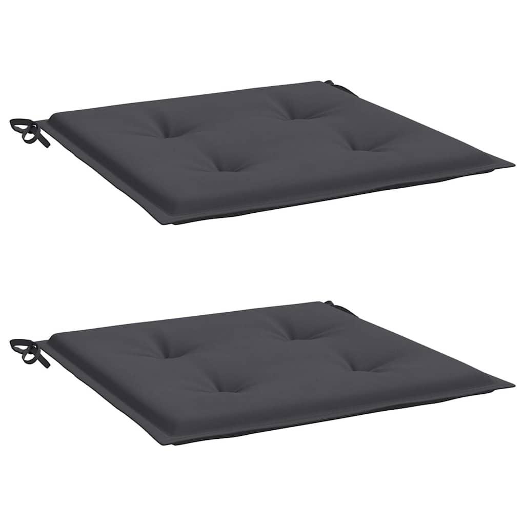 Cojines silla de jardín 2 uds tela Oxford antracita 50x50x3 cm
