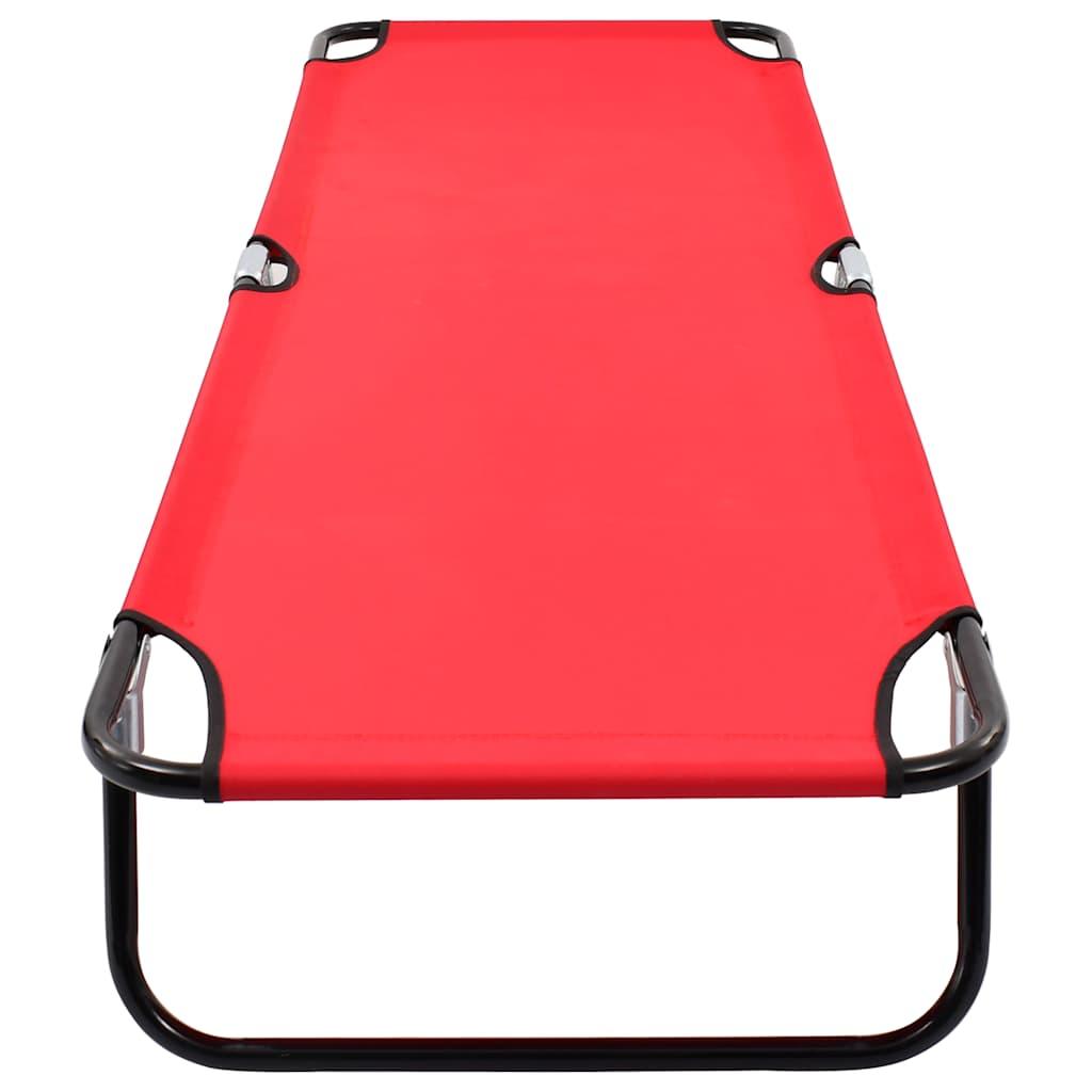 Tumbona plegable acero roja