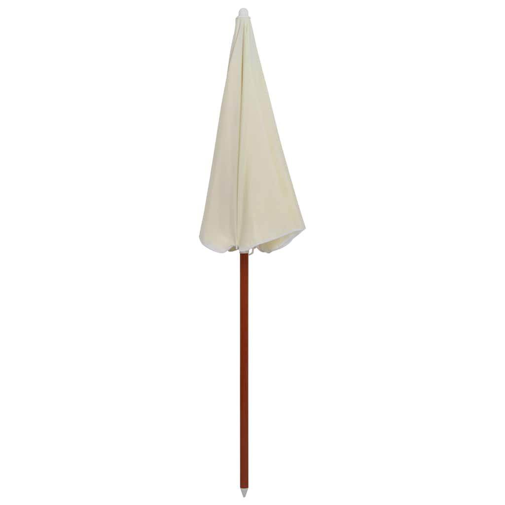 Sombrilla con palo de acero blanco arena