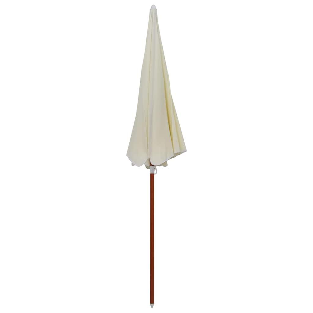 Sombrilla con palo de acero blanco arena