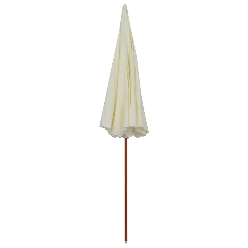 Sombrilla de jardín con palo de acero blanco arena 300 cm