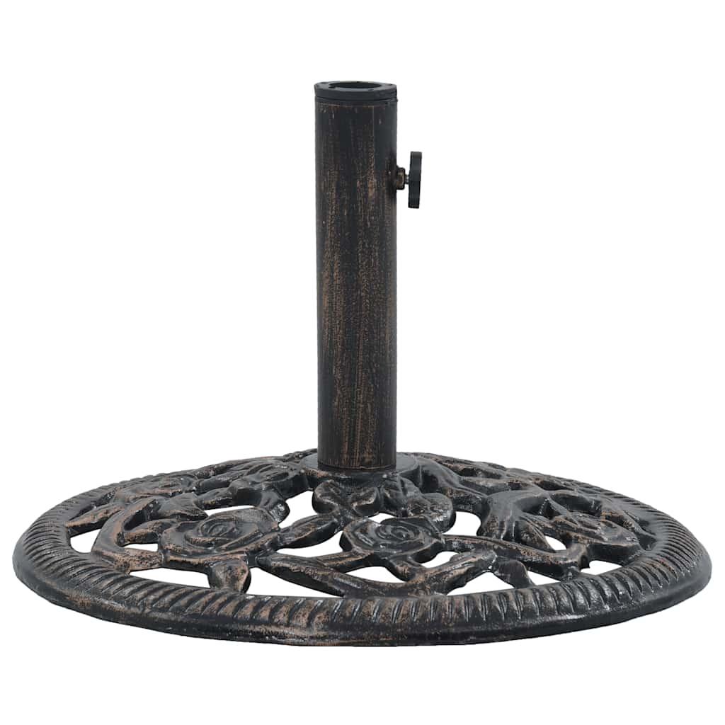 Base de sombrilla de hierro fundido negro y bronce 9 kg 40 cm