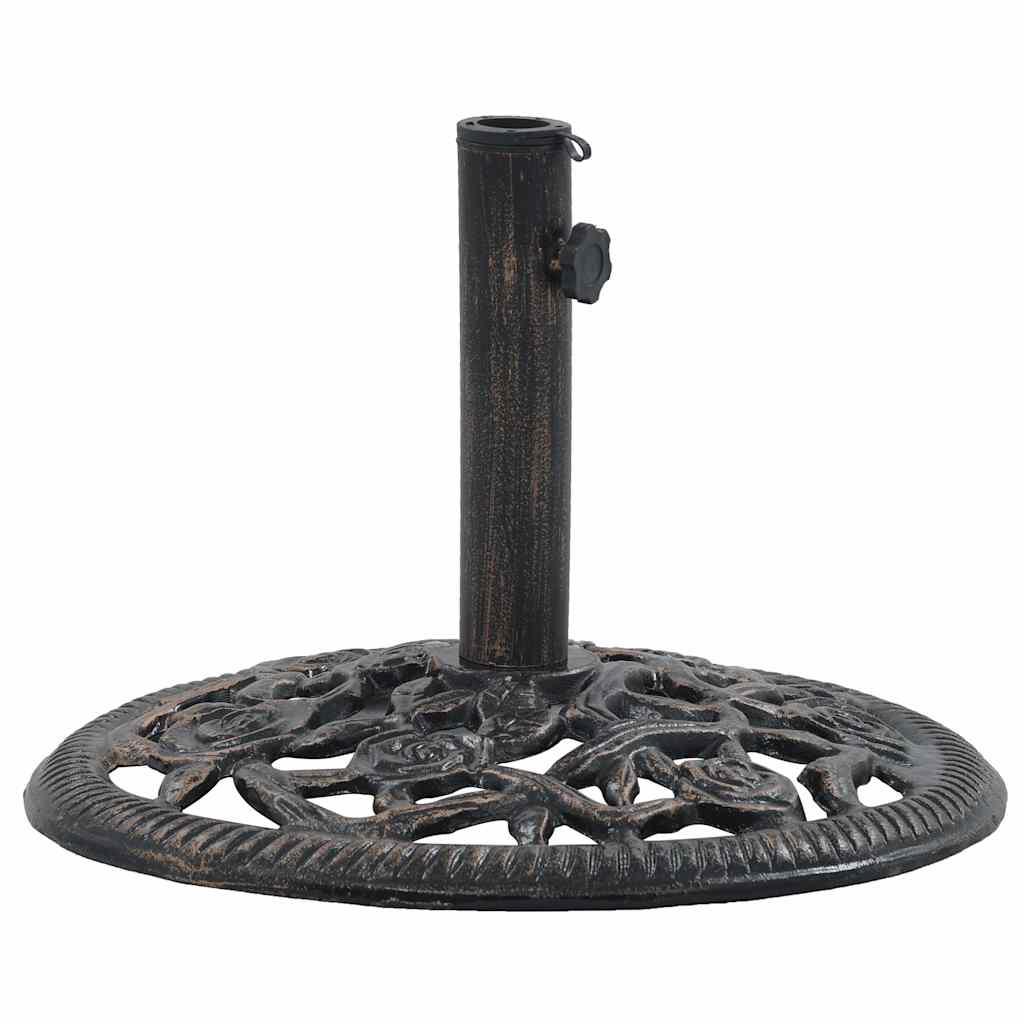 Base de sombrilla de hierro fundido negro y bronce 9 kg 40 cm