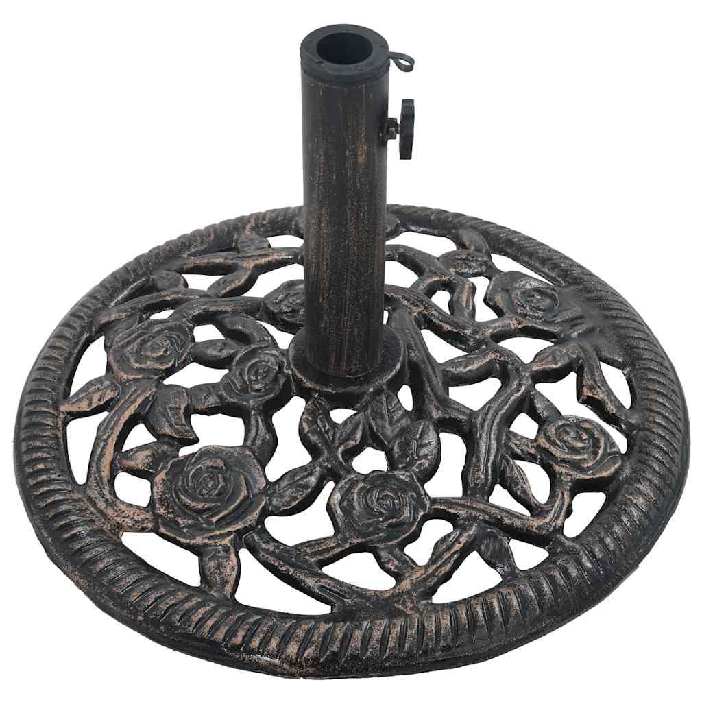 Base de sombrilla de hierro fundido negro y bronce 9 kg 40 cm