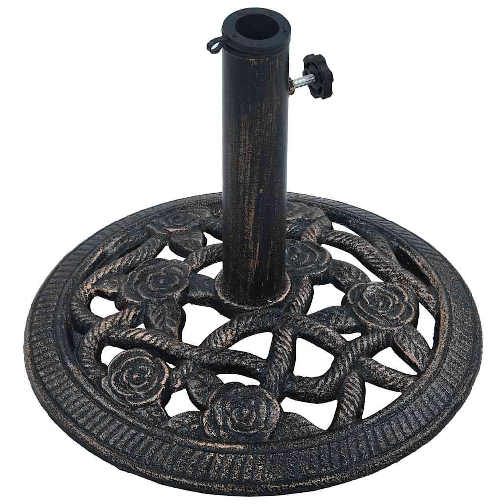 Base de sombrilla de hierro fundido negro y bronce 9 kg 40 cm