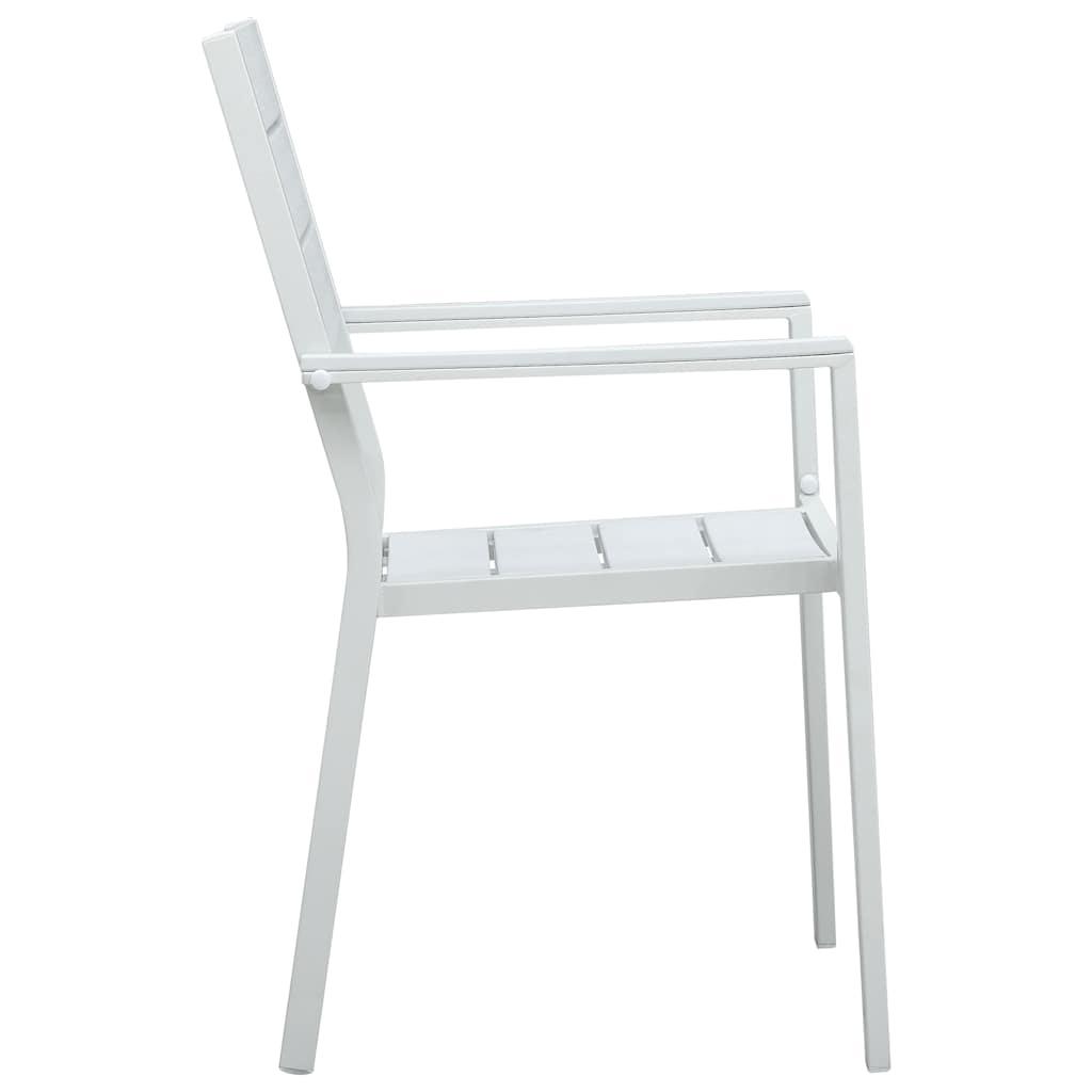Sillas de jardín 4 unidades HDPE aspecto de madera blanco