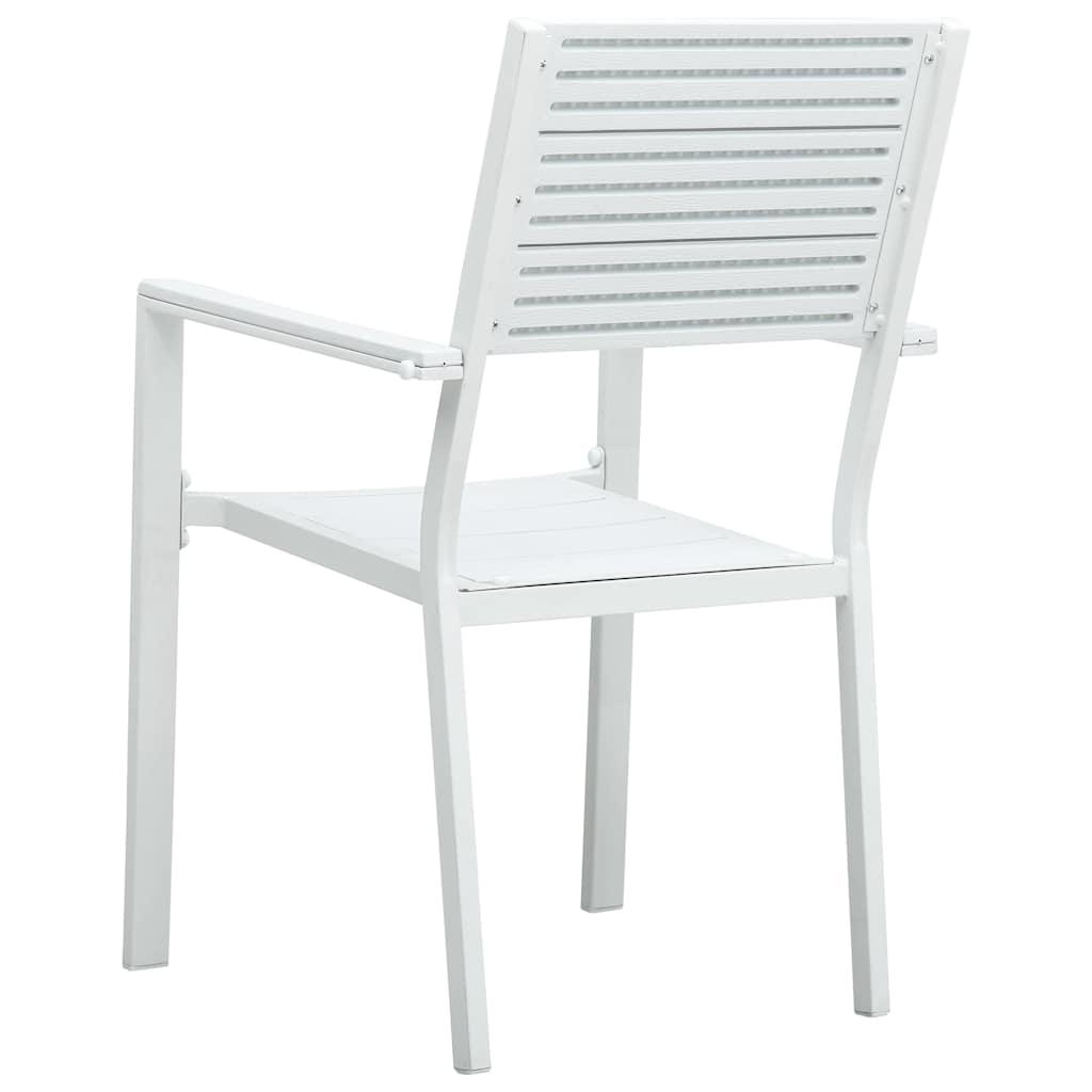 Sillas de jardín 4 unidades HDPE aspecto de madera blanco