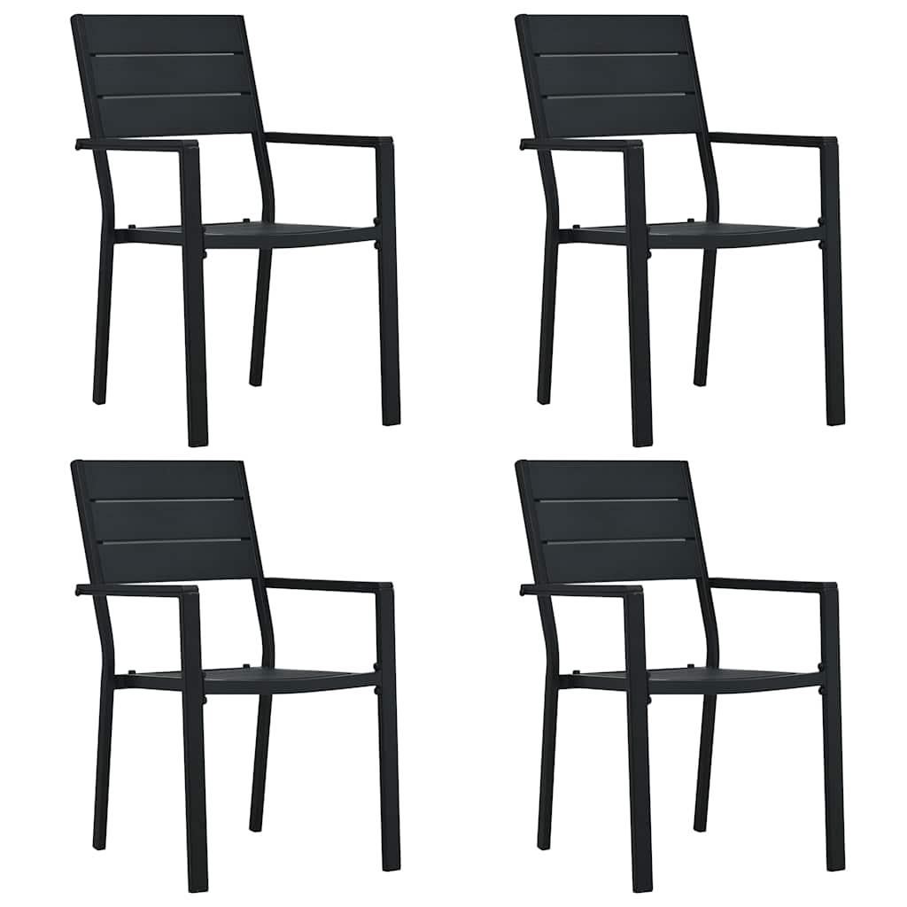 Sillas de jardín 4 unidades HDPE aspecto de madera blanco