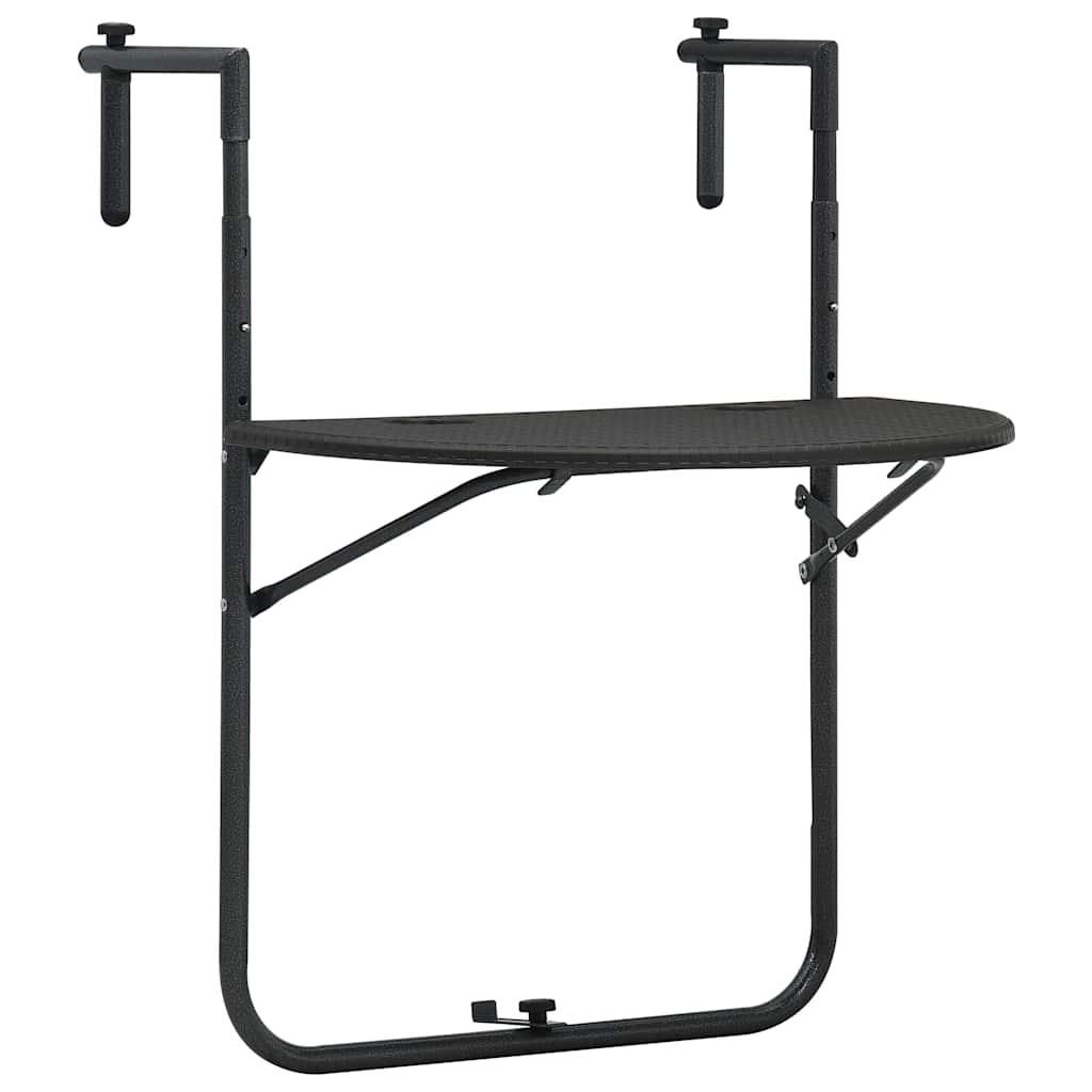Mesa balcón colgante plástico aspecto ratán