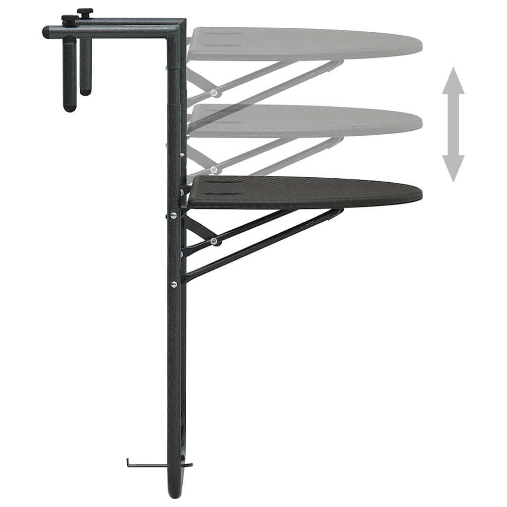 Mesa balcón colgante plástico aspecto ratán