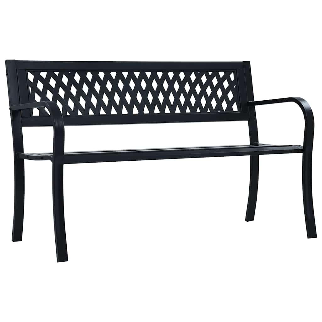 Banco de jardín de acero marrón envejecido 132 cm