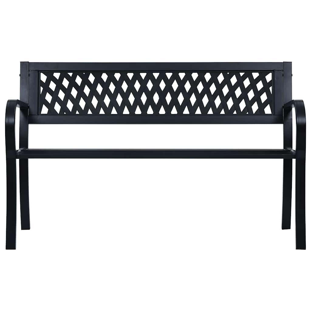 Banco de jardín de acero marrón envejecido 132 cm