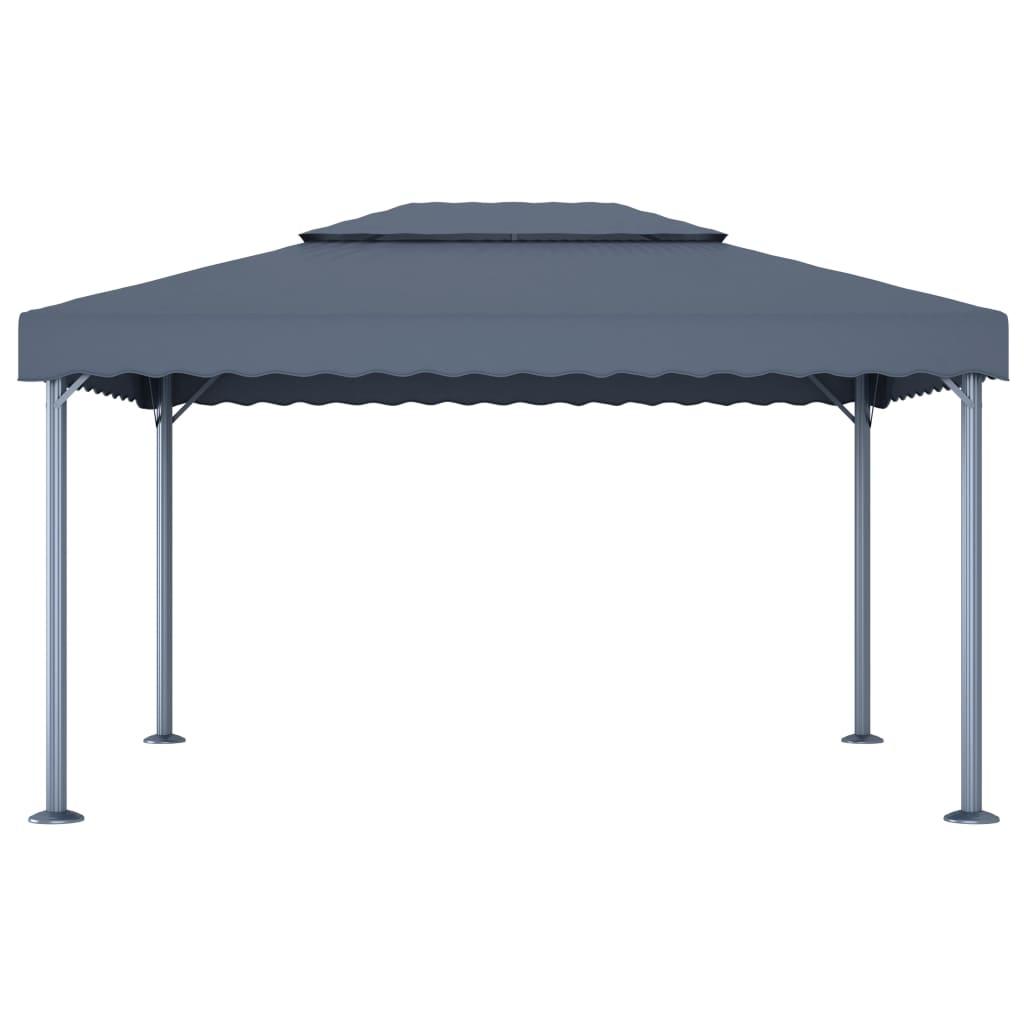 Cenador gris antracita aluminio 300x300 cm