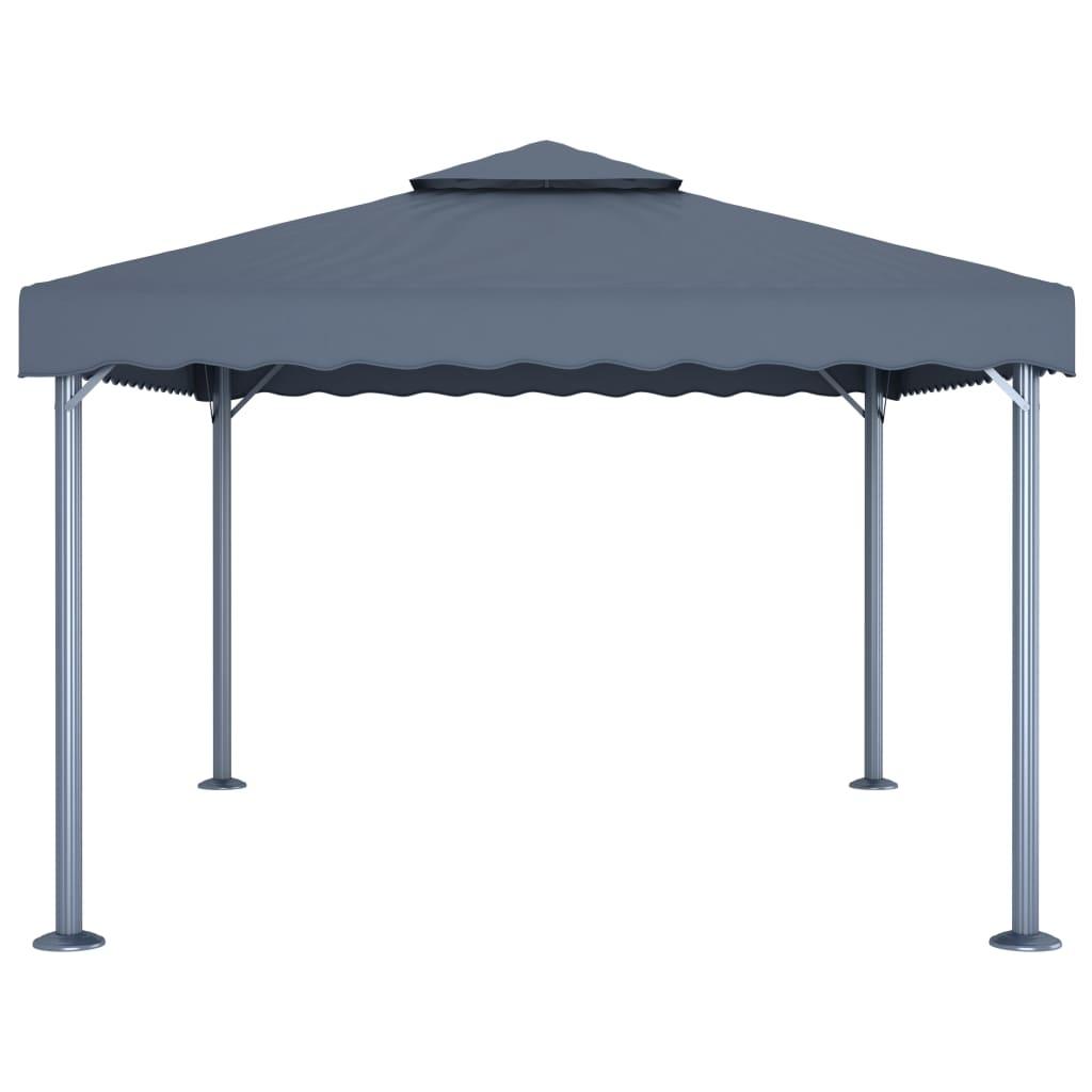 Cenador gris antracita aluminio 300x300 cm